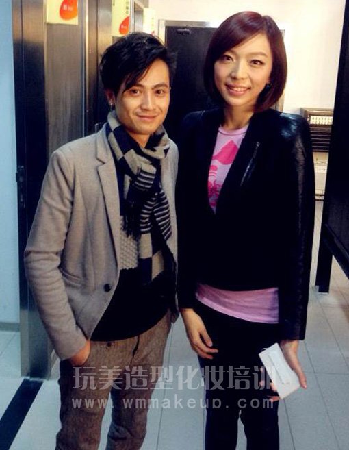 玩美造型化妆总监彭老师与著名演员歌手张亚飞