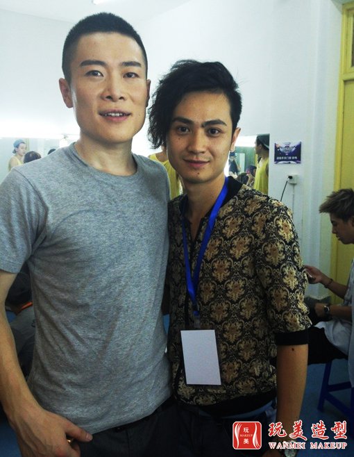 玩美造型化妆培训机构彭老师与快乐男声